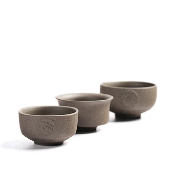 Două cană ceramică brută kungfu ceașcă de ceai dragon de relief sculptate master ceașcă de ceai 45ml / 50ml / 80ml personal ceai ceașcă de cafea pe vânzări