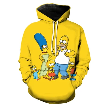 3D desene imprimate hanorac dragut Homer Anime hanorac serie de hip-hop casual bărbați și femei toamna-iarna jachete cu glugă topuri mens