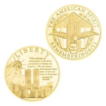 2021 20 de ani de La 9/11 Terroist Ataca World Trade Center Cadou de Colectie Placat cu Aur-Moneda Placat cu Aur