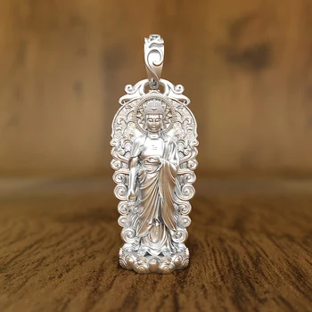 New Orientale Mare Soare Tathagata Buddha Pandantiv Barbati Personalitate Patronus Amuletă de Argint Colier Amitabha Buddha Accesorii