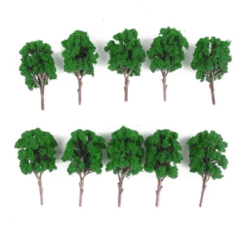 10x Jad Verde Model Copaci Tren de cale Ferată Layout HO SCARĂ de Peisaj 11cm HO