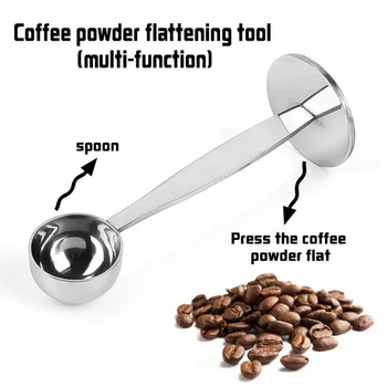 2 în 1 lingură de cafea din oțel Inoxidabil pulbere de presă 10g standard lingura Dual-scop lingura de boabe de cafea filtru de Cafea accesorii
