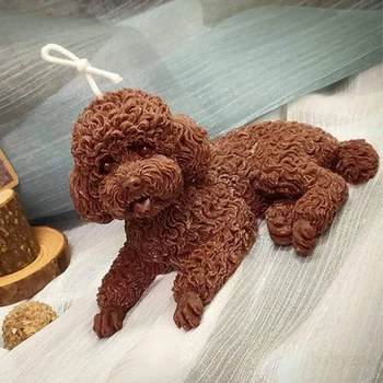 Simulare 3D Teddy Câine Lumânare Mucegai Silicon Pudel Ipsos Decor Lumanare Aromatherapy Face
