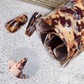 4*100cm carapace de broască țestoasă Unghii Folie Holografică Amber Unghiile Transfer Autocolant coreean Tendință de Unghii Leopard Manichiura Nail Art Decor