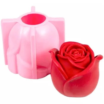Mucegai silicon Trandafir Mare 3d Mucegai Valentine Tort de Nunta Tort Fondant Decorarea Lut Matrite lumanari DIY