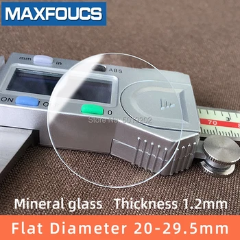 Sticlă de ceas din sticla Minerala, Plat Grosime 1.2 mm diametru 20 mm la 29,5 mm cristal Transparent 1Pieces