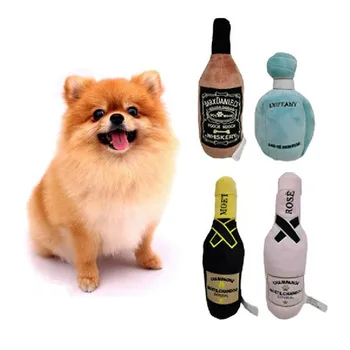 Durabil De Înaltă Calitate, Plus Sticla De Vin Scartaie Jucării Pentru Câini De Pluș Cadou Parfum Câine Jucării Cu Care Scârțâie