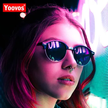 Yoovos 2021 Clasic Rotund ochelari de Soare pentru Femei Brand Designer Retro Cadru din Aliaj de ochelari de Soare Vintage Moda Oculos Feminino UV400