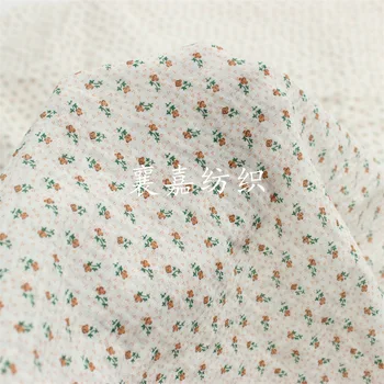 100X135cm2022 Nou Japonia și Coreea de Mici Floral Dublu-strat de Bumbac Tifon Textura Tesatura Crep pentru Femei Purta 180g/1m