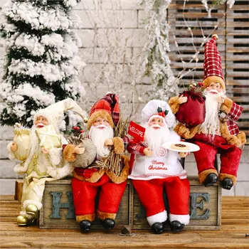 Mare de Crăciun Moș Crăciun Păpuși de Crăciun rucsac păpușă Jucărie de Crăciun Figurine copii Cadou poziția Așezat Moș Crăciun Ornament Copac