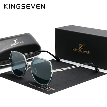 KINGSEVEN Femei ochelari de Soare Polarizat Gradient Lens Lux Doamnelor Fluture de Design din Oțel Inoxidabil ochelari de Soare Accesorii