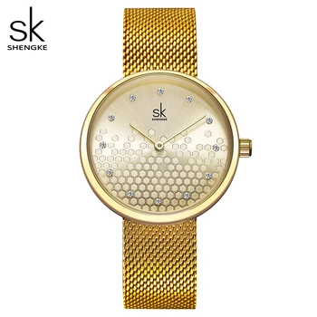 Shengke Femeie Ceasuri de Aur Top Brand de ceasuri de Lux pentru Femei Cuarț Impermeabil Femei Ceas Doamnelor Fete Ceasuri Ceas