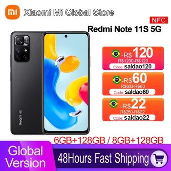 Versiune globală Xiaomi Redmi Notă 11S 5G Smartphone 64G / 128GB MediaTek Dimensity 810 NFC 33W Pro Rapid de Încărcare de 5000 mAh 50MP