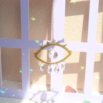 Cristal Reflectorizante Vânt Chime Pandantiv Agățat De Perete Luna Lumina Soarelui Prindere Dormitor Balcon Fereastra Grădină Curcubeu Filtru De Decor