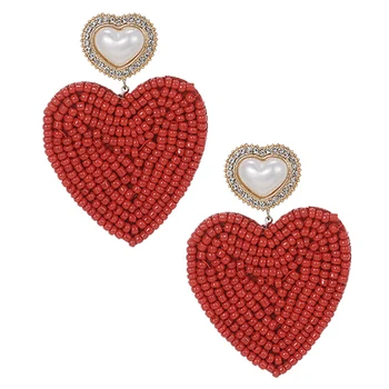 ZHINI Noi Bohomia Declarație Inima Cercei Pentru Femei de Moda Imitație de Perle Margele Legăna Cercei Bijuterii Colorate Brincos 2020