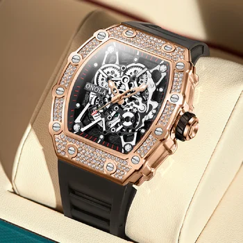 2022 Nouă Bărbați Ceas ONOLA de Moda de Lux Diamant Încrustat Design Cuarț Impermeabil Bandă Bărbați Ceasuri Relogio Masculino Ceas