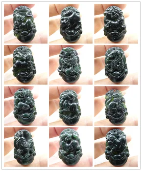 Piatra naturala Cuart cristal Chinezesc sculptat manual statuie de semne Zodiacale amuleta pandantiv pentru diy bijuterii Colier