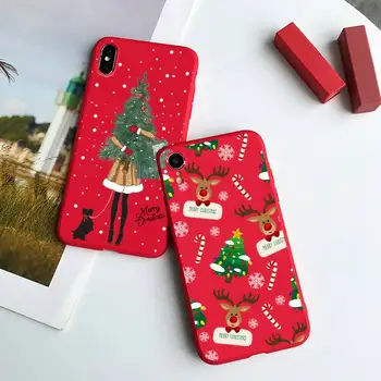 Vesel de pom de crăciun moș crăciun cadouri de anul nou Caz de Telefon Bomboane de Culoare pentru iPhone 6 7 8 11 12 13 s mini pro X XS XR MAX Plus