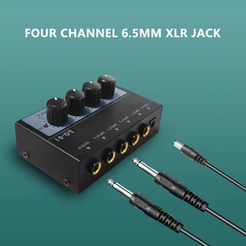 Portabil Stereo 4 Canale Mixer Audio Multi-Canal Amplificator pentru Căști pentru Streaming Live, Podcast Înregistrare Mixer K1KF