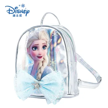 Autentic Copii Disney Rucsac Fete Desene animate Frozen Elsa Printesa Geanta Baby Fete Kawaii Laser Rucsaci Arc Copilul Rucsac PU