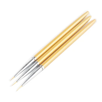 Pictura Pen Pensule 3 buc / set Gold Profesional, de Design de înaltă calitate uv Unghii Linie de Gel de Unghii Sfaturi de Design 3D Manichiura Desen