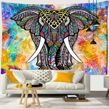 Elefant Indian Tapiserie Mandala Boem Psihedelice Scena Agățat De Perete Spirituală Decor Tapiserie De Perete Hippie Living Home Decor