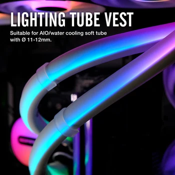 2 buc AIO Apă rece Tuburi 5V 3Pin ARGB 33cm 30 LED-uri AIO Apă rece Tuburi Vesta din Cauciuc Moale pentru Aura de Fuziune RGB Mystic Light