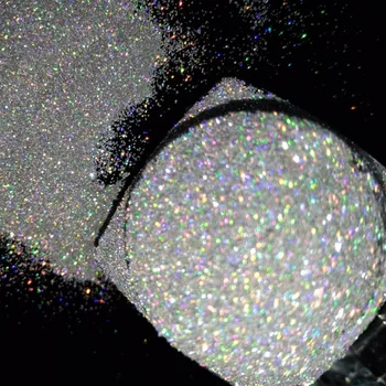 1Jar Laser Ultra-Fine de Praf Nail Art Glitter Holografic de Argint Stralucitor de Unghii Sclipici 5g/Cutie