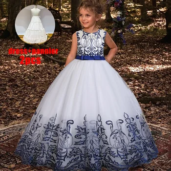 Seara Formale Rochie De Domnisoara De Onoare Haine Pentru Copii Pentru Fete, Copii, Retro Dantelă Rochie De Printesa Fată Petrecere De Nunta Vestidos 11 12 Y