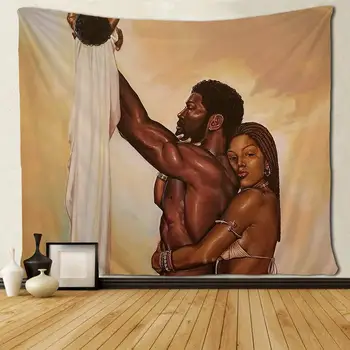 Afro Cuplu De Negri Femei Afro-Americane Cuplu Tapiserii Hippie Arta