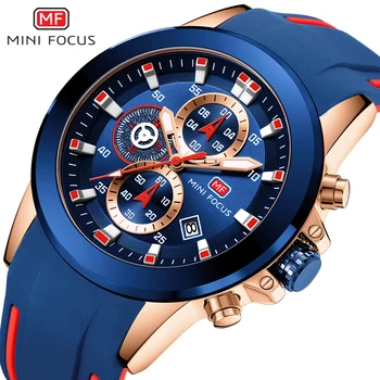 MINI FOCUS Chronograph Mens Ceasuri de Lux, Marca Casual-Sport Cuarț Silicon Ceasuri de mana rezistent la apa Bărbați ceas de mână de Om