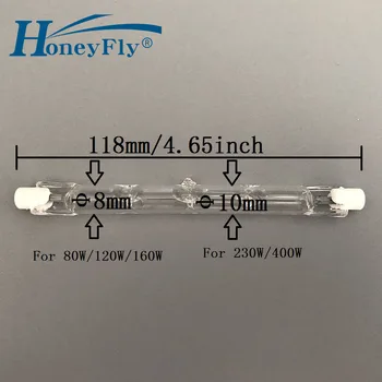 HoneyFly 1 buc Becuri cu Halogen Lampă de Energie C J118 220V 80W 120W R7S Dublu s-a Încheiat cu Filament de Lumină de Inundații Tub de Cuarț