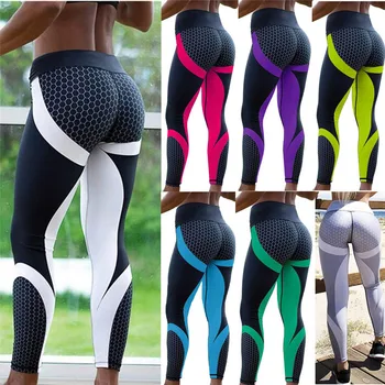 Imprimate Pantaloni De Yoga Cu Buzunar Femeile Push-Up Professional Rulează De Fitness, Sală Sport, Jambiere Strans Pantaloni Creion Leggins