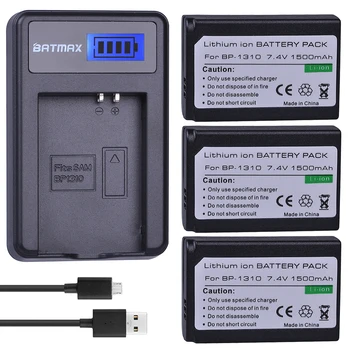 Batmax 3pcs 1500mAh BP 1310 BP1310 BP-1310 Baterie akku +LCD Incarcator USB pentru Samsung NX5 NX10 NX100 NX11 NX20 Camere