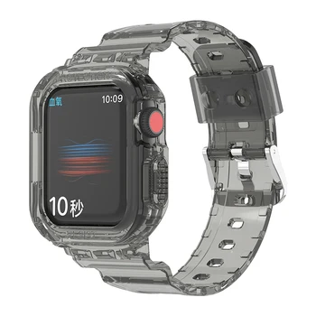 Transparent Curea Pentru Apple Watch Band 40MM/41MM 44MM/45MM Moale din Silicon Multicolor Curea Brățară de Elastic Reglabil Watchband