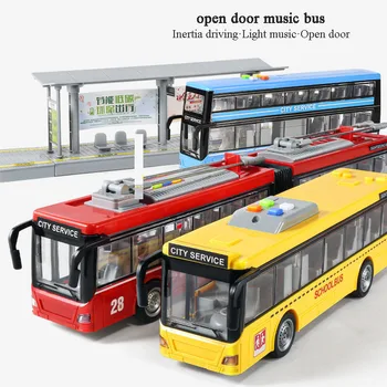 De înaltă calitate autobuz școlar de jucarie model de masina de mare de sunet și lumină autobuz double-decker simulare mașină de jucărie pentru copii cadouri