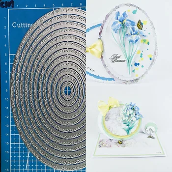 Zeita noroc Tăiere de Metal Moare oval Neregulat cadru diy Scrapbooking Album Foto Decorative Relief Carte de Hârtie Meserii Moara