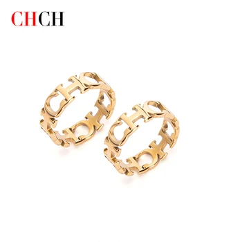 CHCH la Modă din Oțel Inoxidabil, Culoare Rose Gold Inel Dragoste pentru Femei Două Femei Inele Brand de Lux Bijuterii Cadou de Nunta