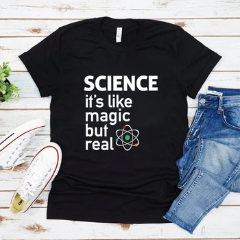 Amuzant Știință Tricoul Științei Grafic Tricou om de Știință Cadou pentru Profesor de Științe Tricou Liberal Tee e Ca O Magie, Dar Real Tricou