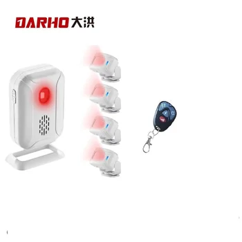 DarhoWelcome Soneriei Wireless de Acasă de Securitate 4buc Senzor de Mișcare Infraroșu+1 buc Clopot de Alarmă Kit Usa de Intrare Detector