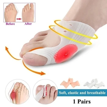 2 buc Gel Degetul Mare Separator de Inflamație la picior Corector Deget Îndreptat Degetele de la picioare Strâmbe Hallux Valgus Bunions Picior de Îngrijire Instrumente