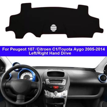 Auto Auto Interior Tablou De Bord Acoperire Pentru Peugeot 107 Citroen C1 Toyota Aygo 2005 - 2014 Consola Centrala Protector Covor Dashmat 2013