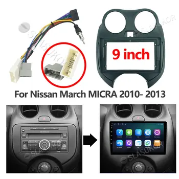 Pentru Martie Nissan MICRA 2010 2011 - 2013 Măști DVD-Cadru Din 9 Inch Jucător de Bord Adaptor Retehnologizare Angel Panou Canbus Cablu