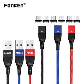 FONKEN Magnetic Cablu de Încărcare USB de Tip C Magnetice Cablu de Încărcător de Telefon Pentru Iphone 12 Magnet Cablu Micro USB Android Încărcare Cablu