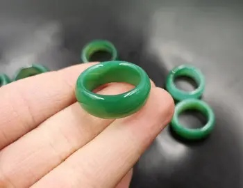 Naturale agat verde jad inel coada bijuterii inel iubitorii bărbați femei bijuterii moissanite inel femei inele mens inele