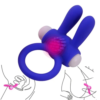 durabil iepure inel penis vibrator cock cage cockring masturbari masaj vibratoare masturbari Armare intarziere ejaculare de sex toy