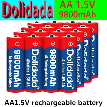 1~100PCSBrand AA baterie reîncărcabilă 9800mah 1,5 V Alcaline Noi Reîncărcabilă baterie pentru lumina led-uri de jucărie mp3 transport Gratuit
