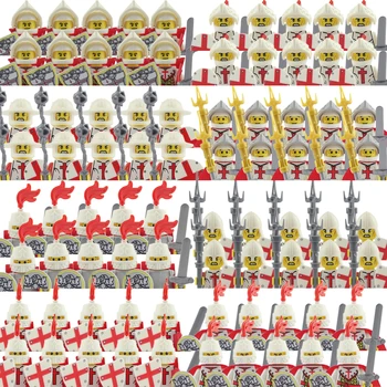 Roman Cavaleri Blocuri Militare Medievale Soldați Cifre Accesorii Arme Arme Sabie Cape Scut DIY Cărămizi Jucarii Cadou