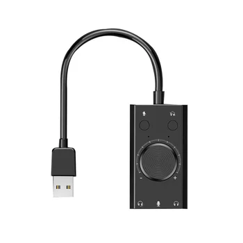 Extern USB placa de Sunet Stereo Microfon Difuzor Căști Audio Jack 3 5mm Cablu Adaptor Mut Comutatorul de Reglare a Volumului Gratuit Unitate