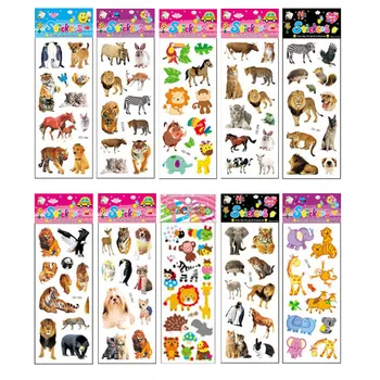 10Sheets 3D Diferite Autocolante de Desene animate Drăguț Jucării Pegatinas Jucărie Amuzant Pentru Copii Pe Albumul Telefon Laptop Cadouri Animale, Tigru